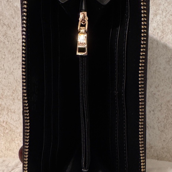 Bebe Clarita Ostrich Black Women's Wallet - Picture 5 of 6